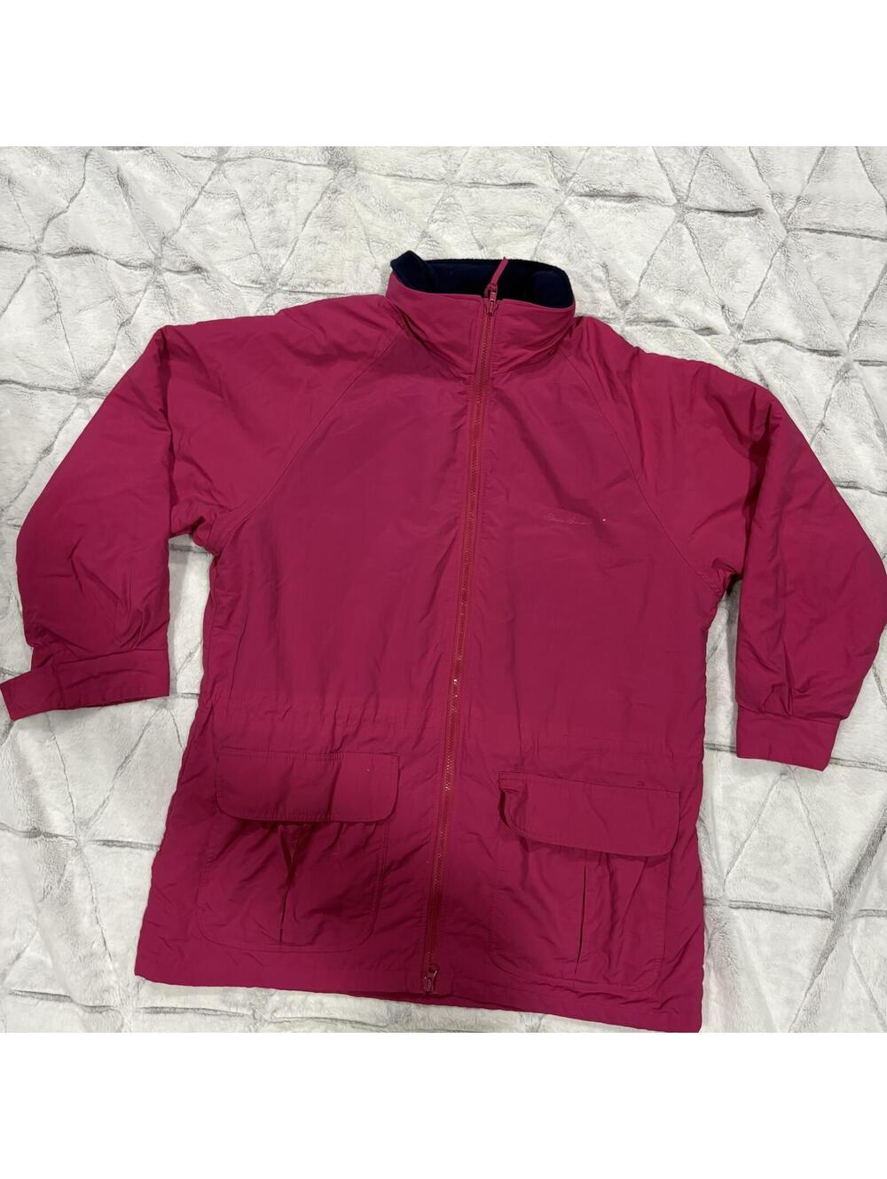 Eddie Bauer Vintage 90s Lightweight Windbreaker Jacket Women Large Fleece Lined